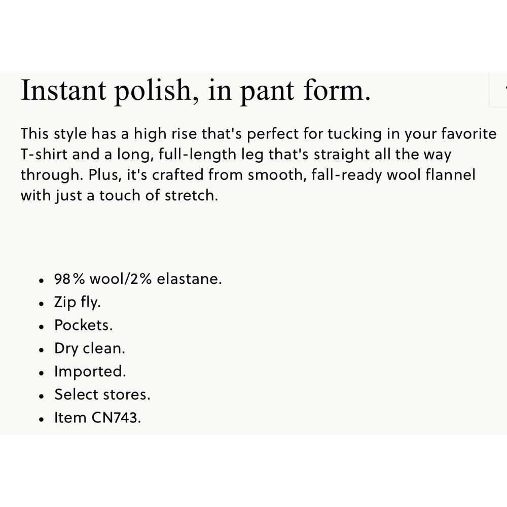 J. Crew Carolina pant in wool-blend flannel Black NWT size 8 - Picture 7 of 8